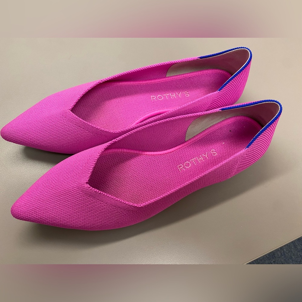 Rothy’s The Point women’s flats, size 8 1/2 -color: Dragon Fruit -only worn once